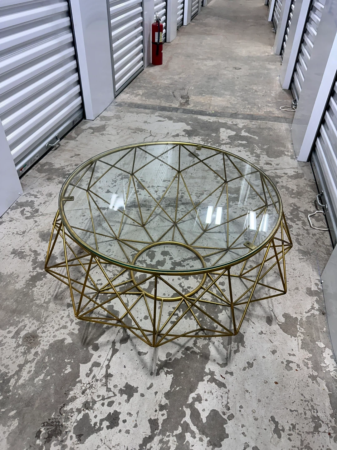 Gold Geometric Glass Coffee Table - photo 4