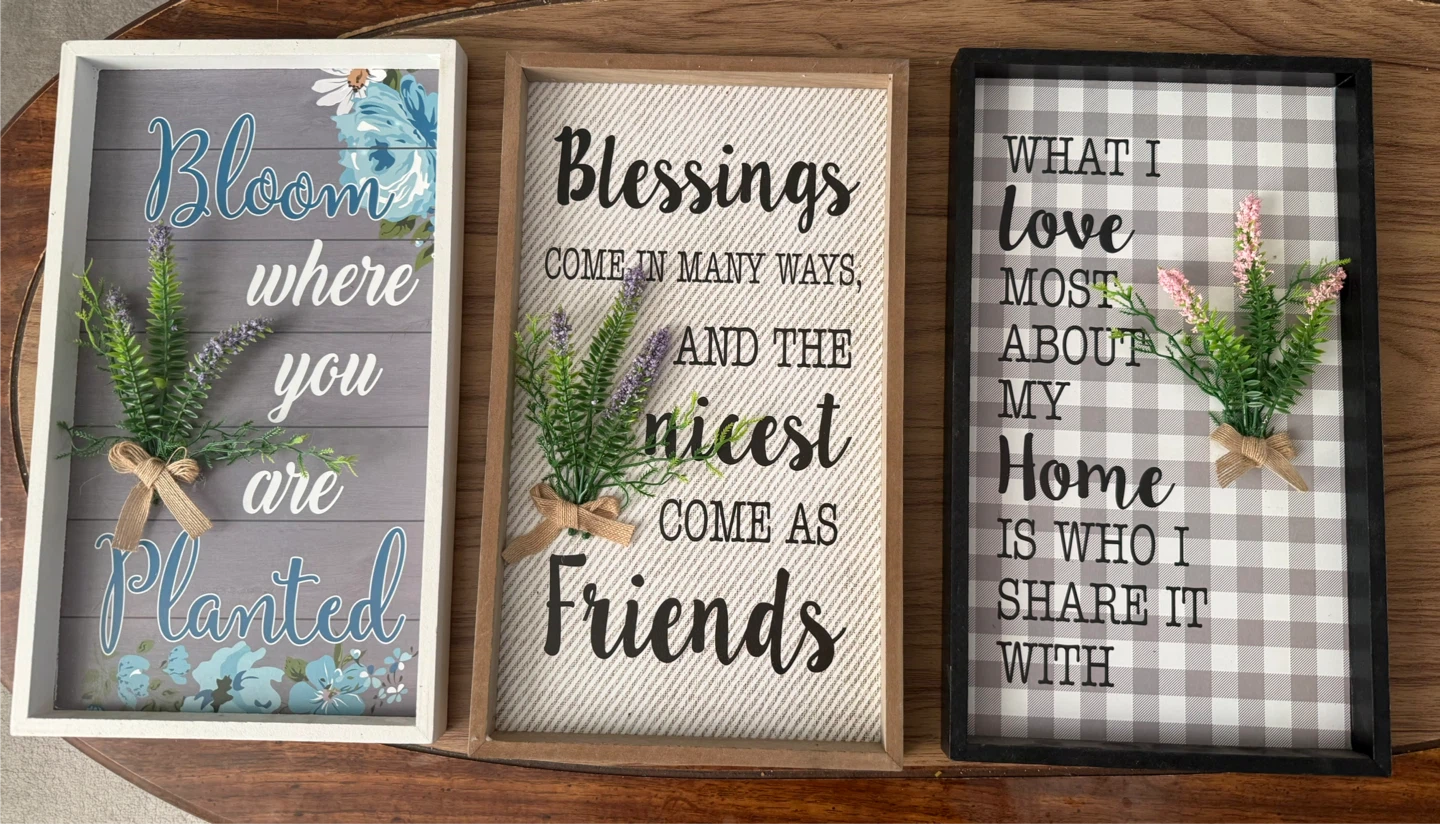 Set of 3 Decorative Wall Art Signs