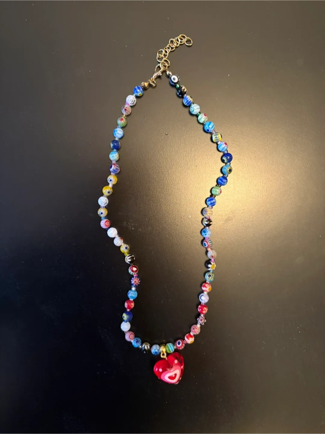 Heart Pendant Beaded Necklace