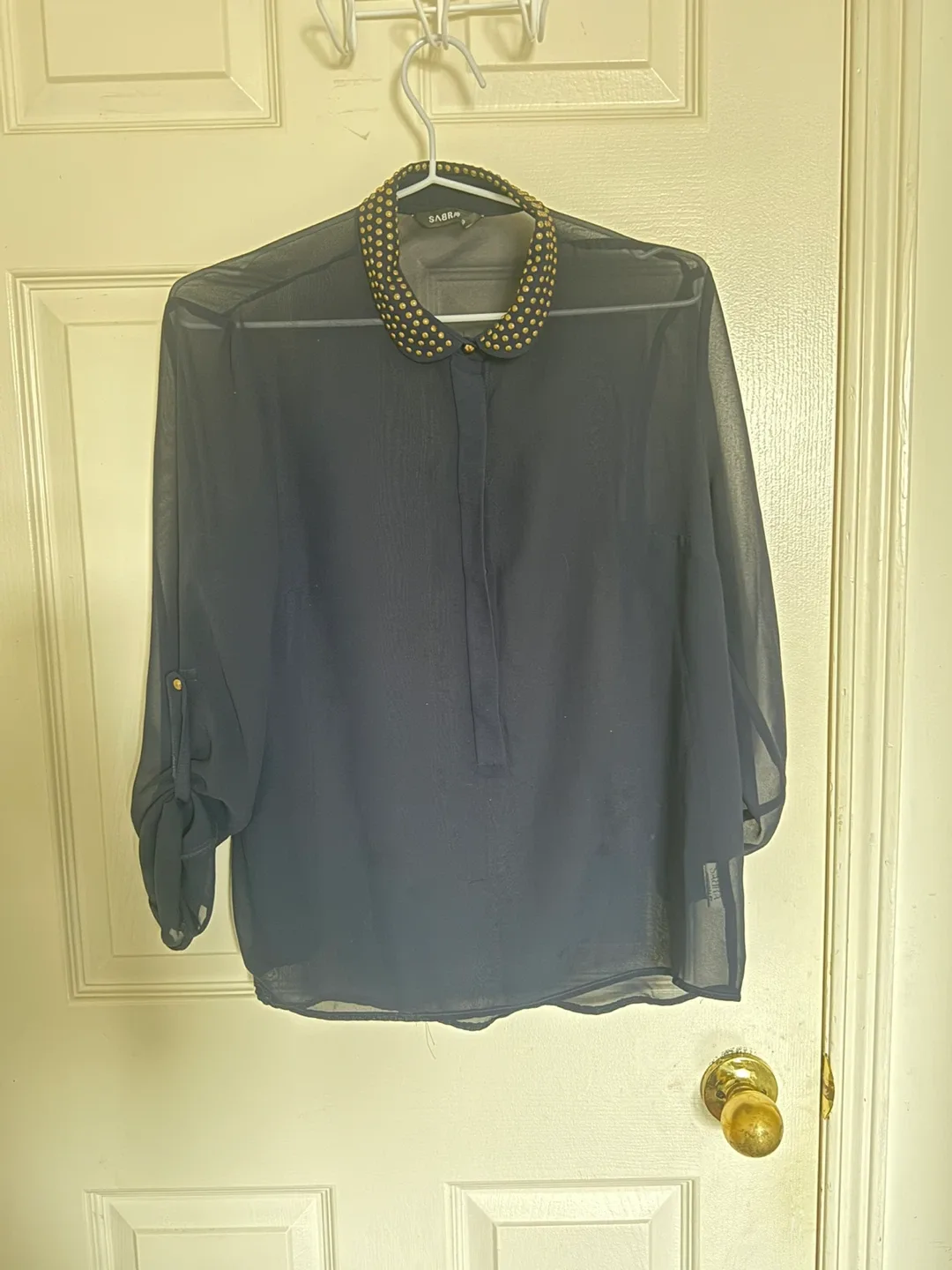 Sabra Black Sheer Blouse - Size 40