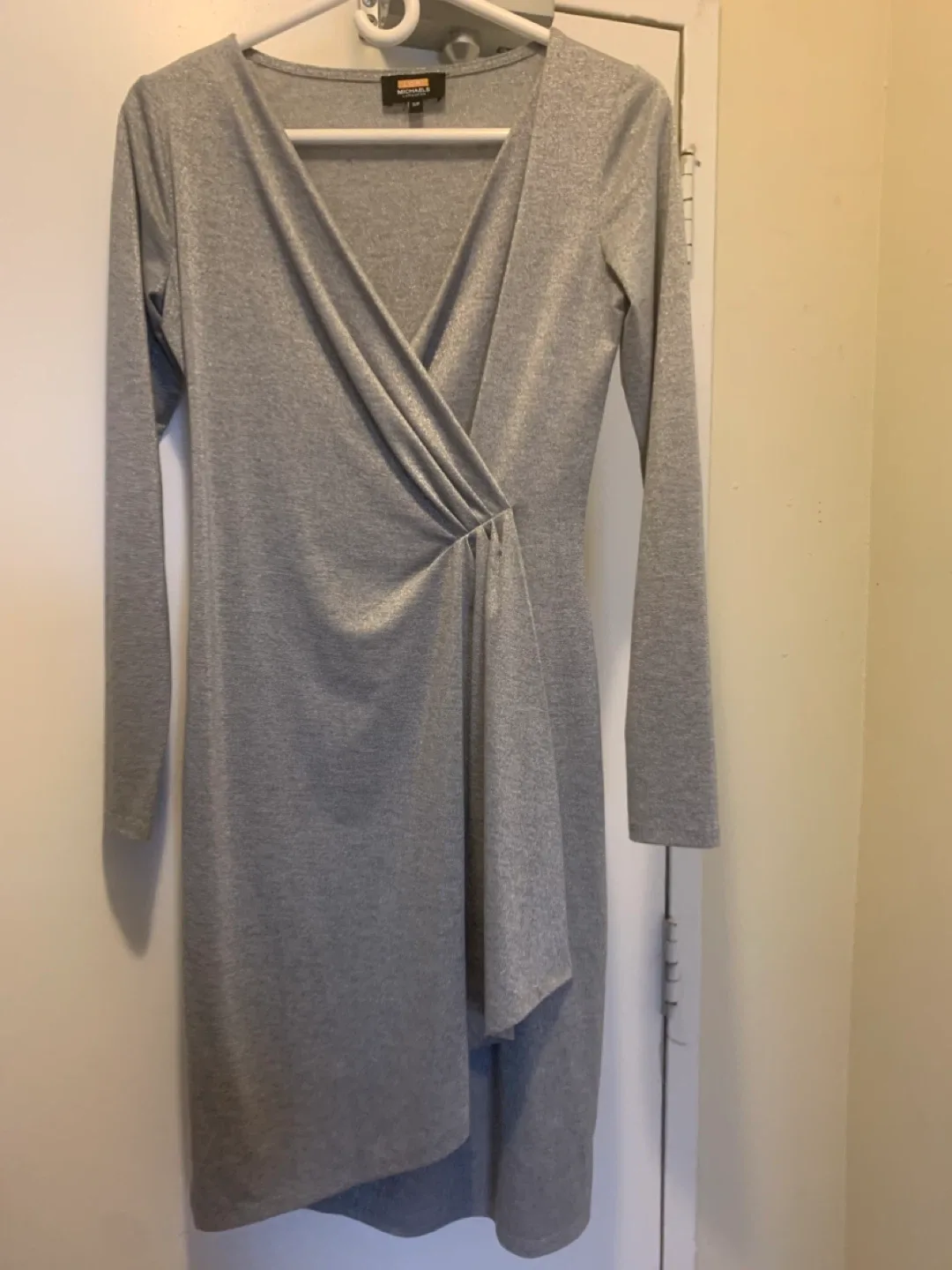 Lori Michaels Silver Grey Wrap Dress - Size S