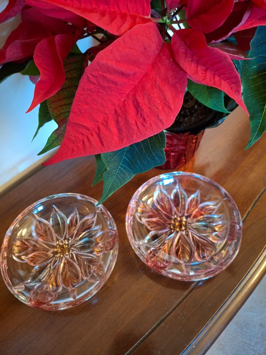 Poinsettia candy/sauce dishes (2 available - priced per dish)