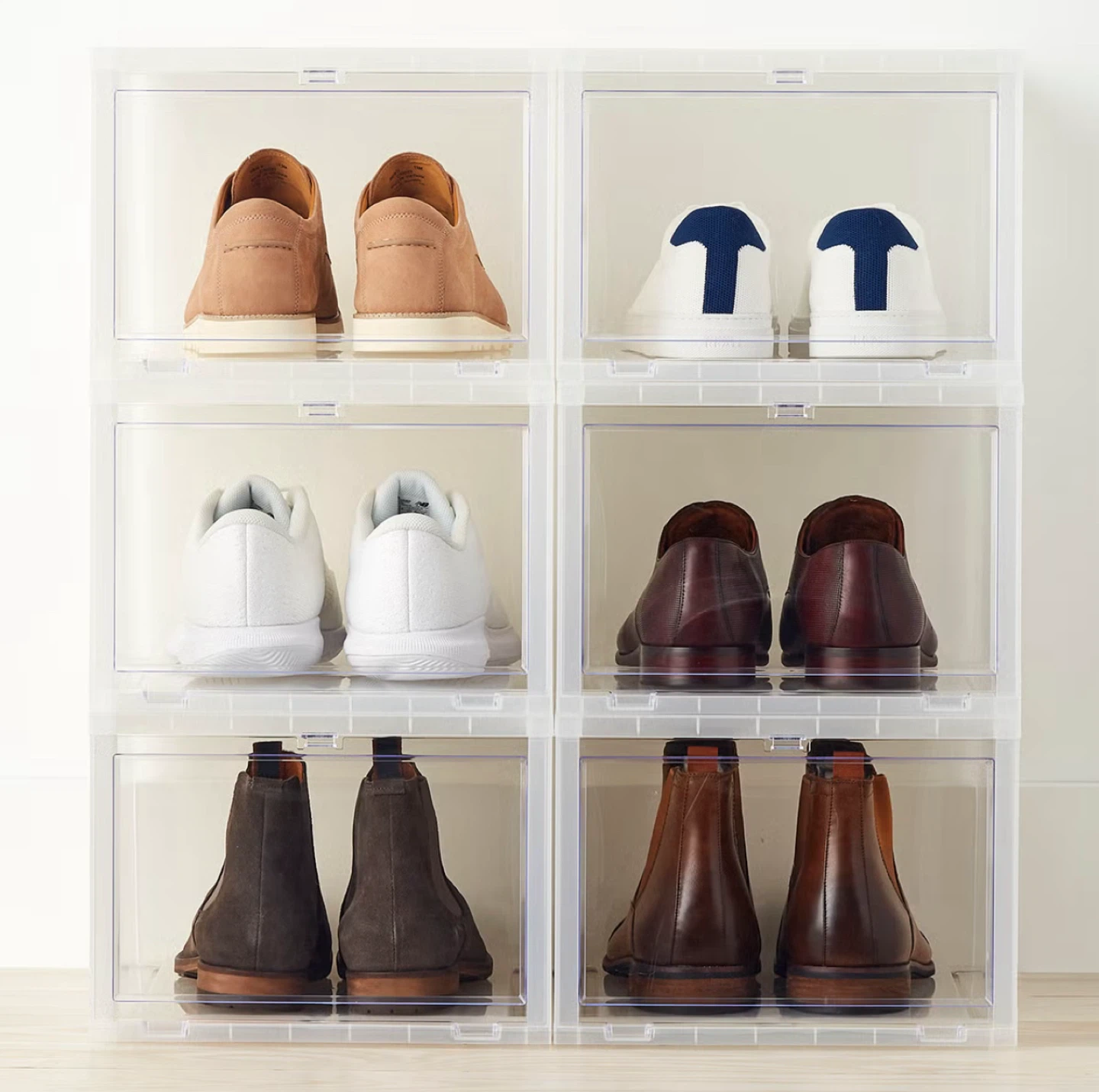 Clear Stackable Shoe Storage Boxes - photo 2
