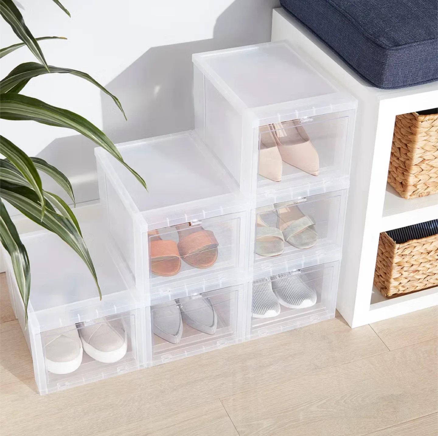 Clear Stackable Shoe Storage Boxes
