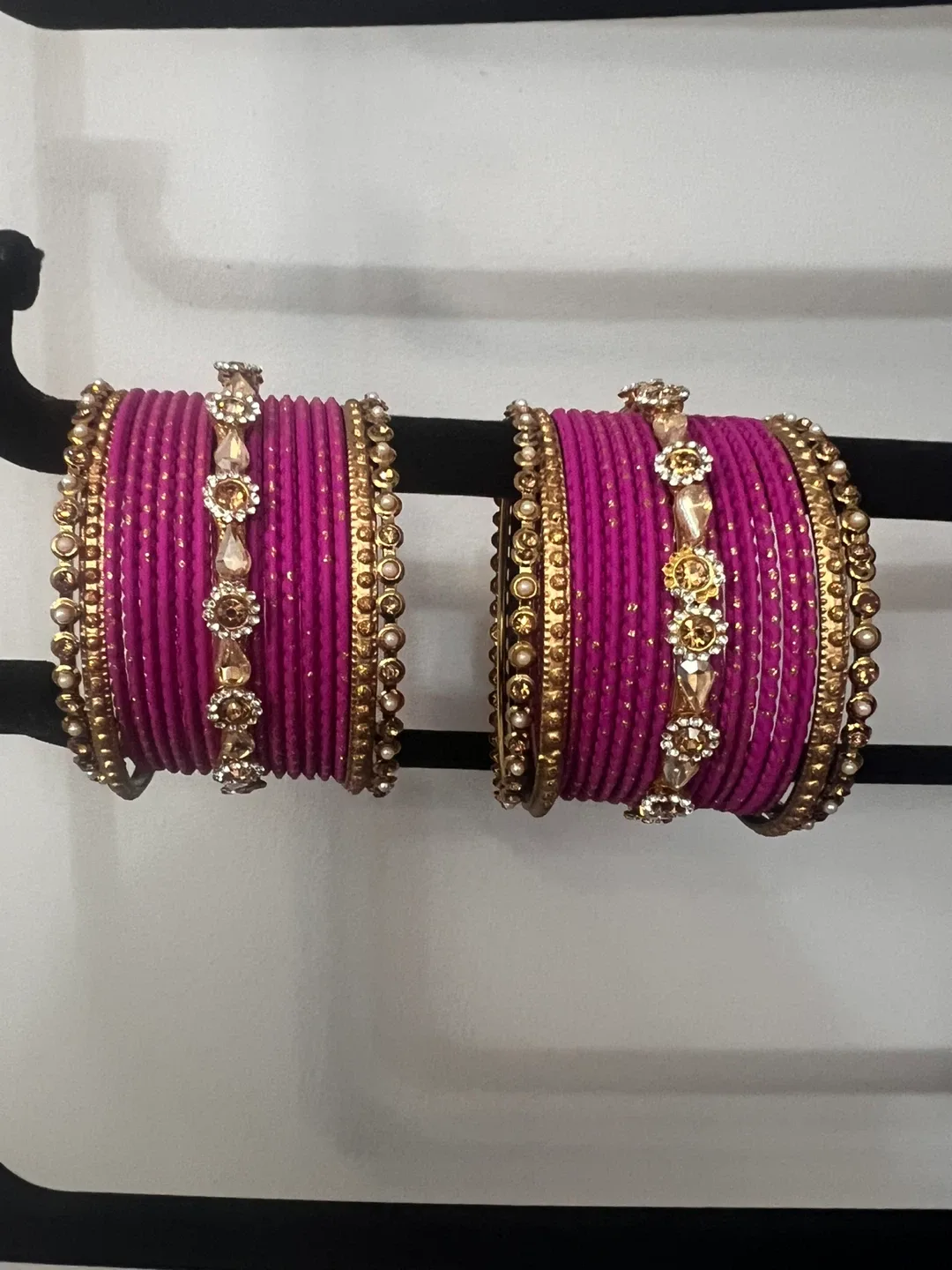 Pink & Gold Indian Bangles (Set of 2) #Cleanout