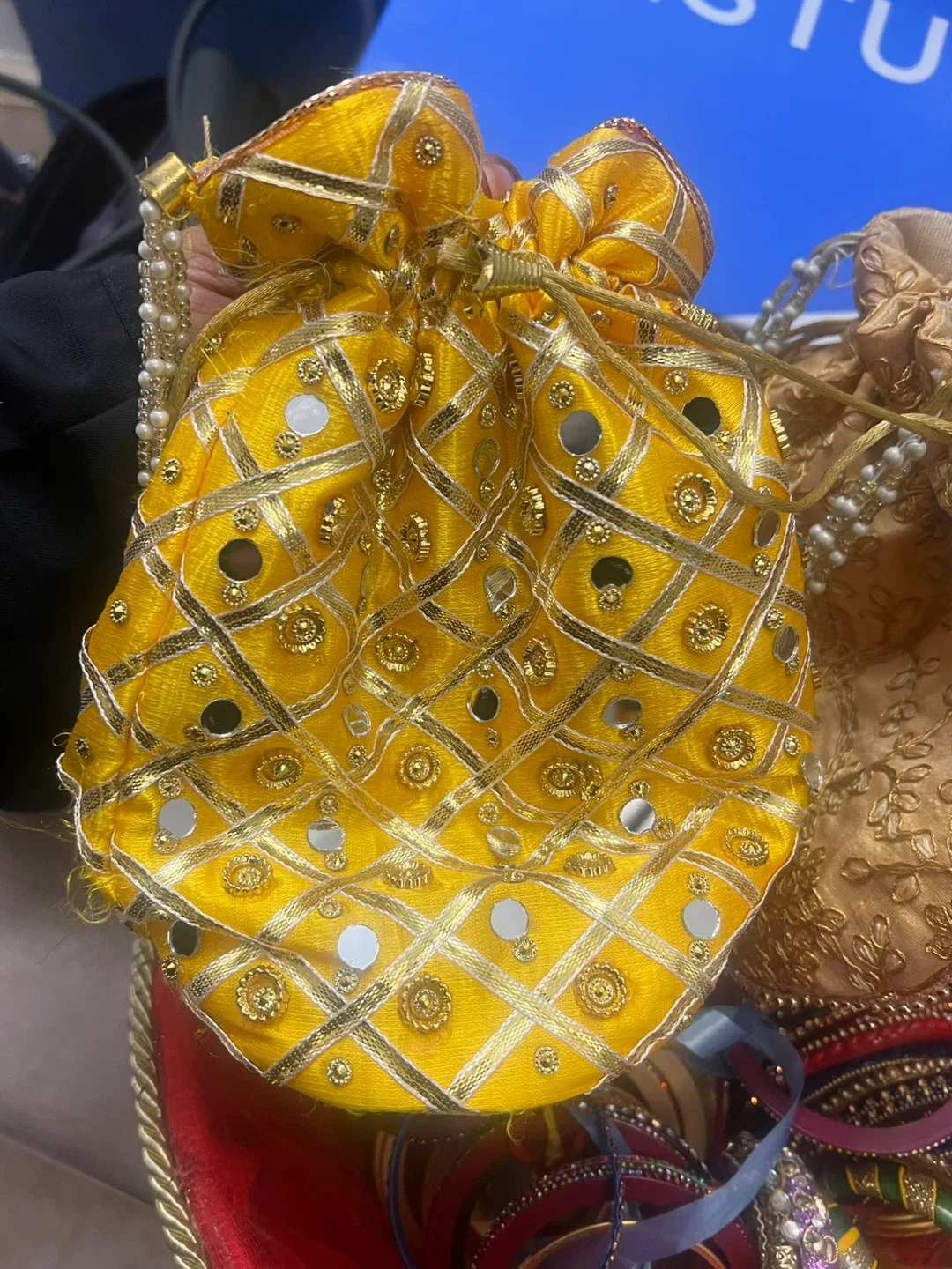 Potli Bag - Gold & Yellow #Cleanout image indicator(4)