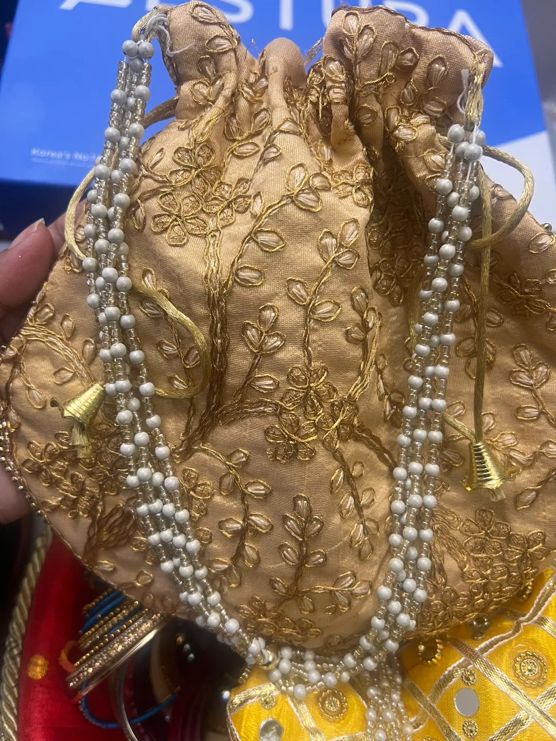 Potli Bag - Gold & Yellow #Cleanout image indicator(2)