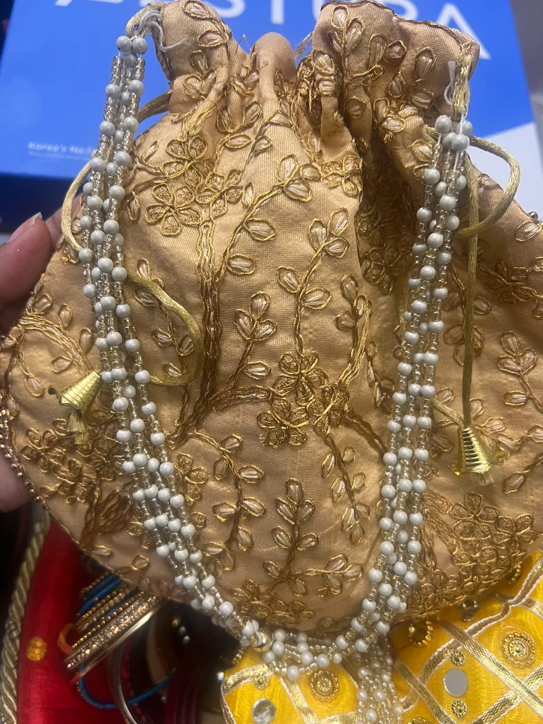 Potli Bag - Gold & Yellow #Cleanout image indicator(3)