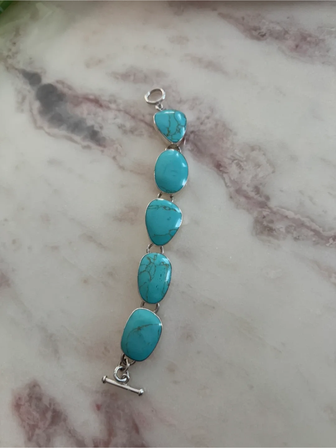 Turquoise Stone Bracelet - 925 Silver