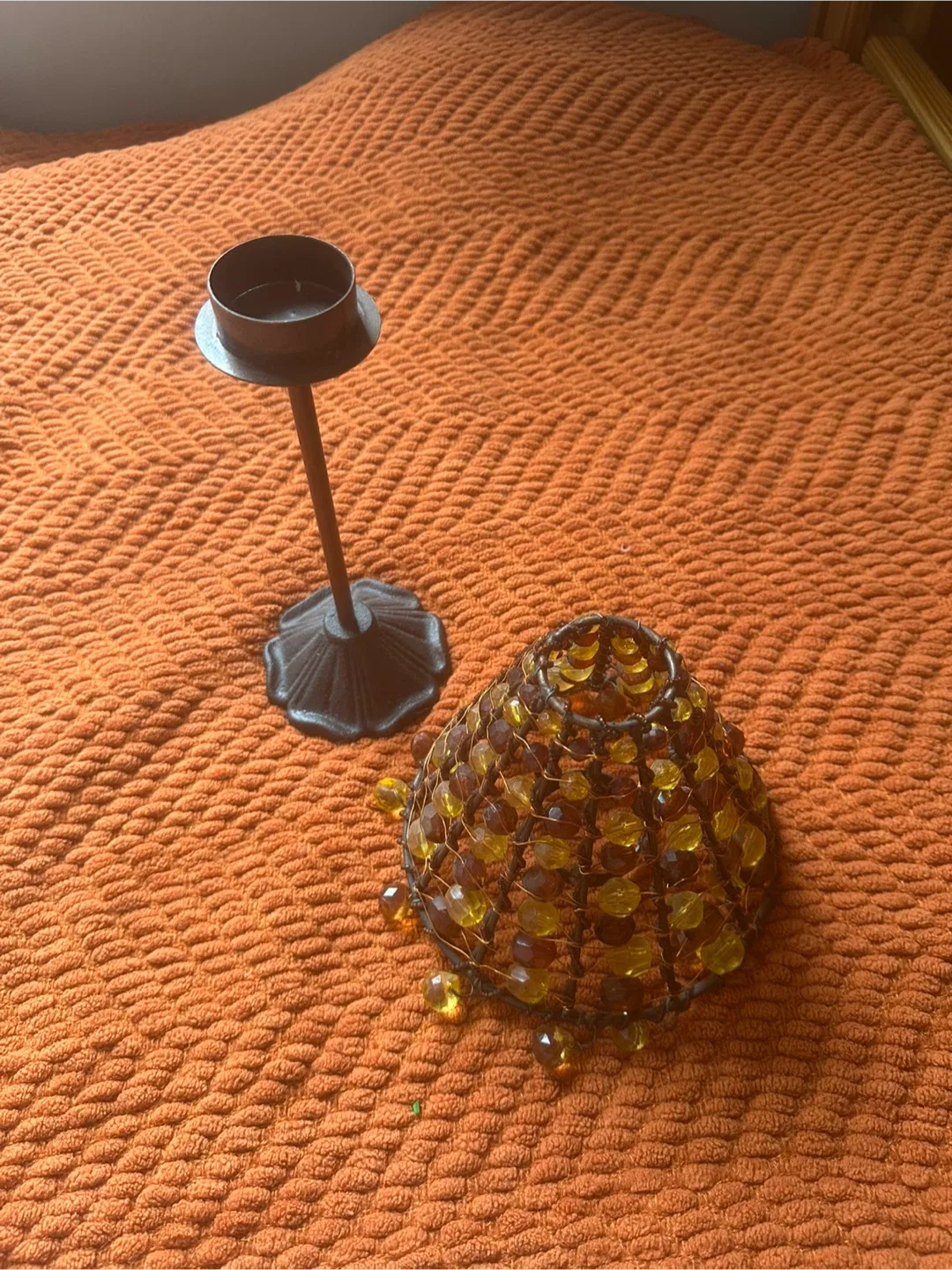 Decorative Beaded Accent Candle Lamp image indicator(2)