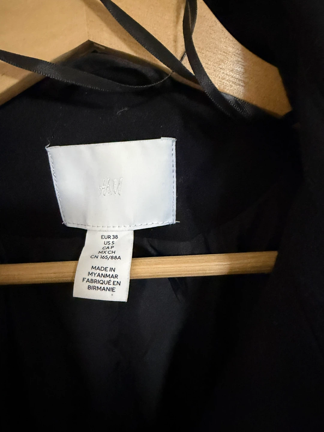 H&M Black Belted Coat - Size S - photo 2
