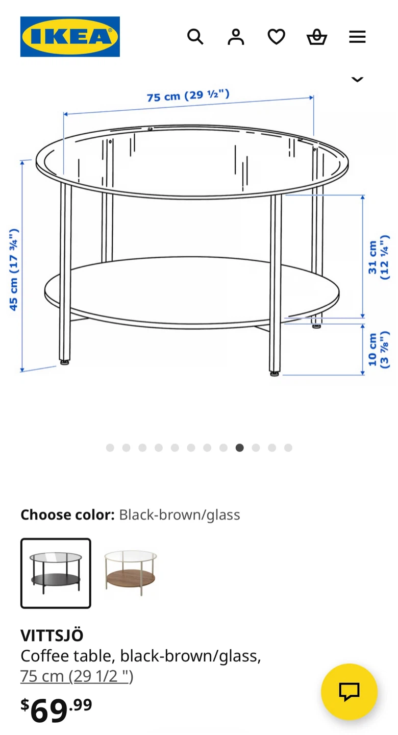 IKEA VITTSJÖ Coffee Table - Black-Brown/Glass - photo 2