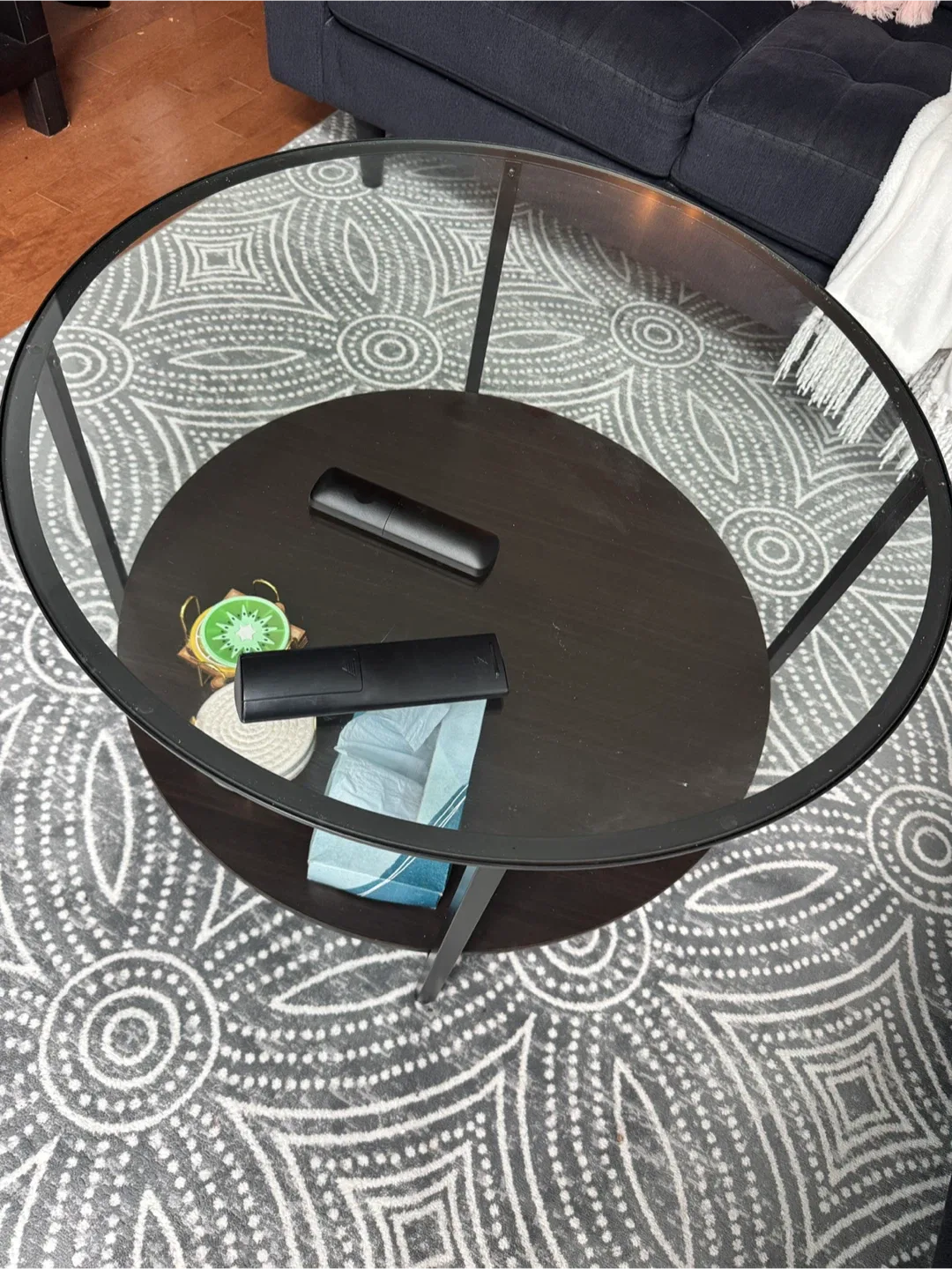 IKEA VITTSJÖ Coffee Table - Black-Brown/Glass