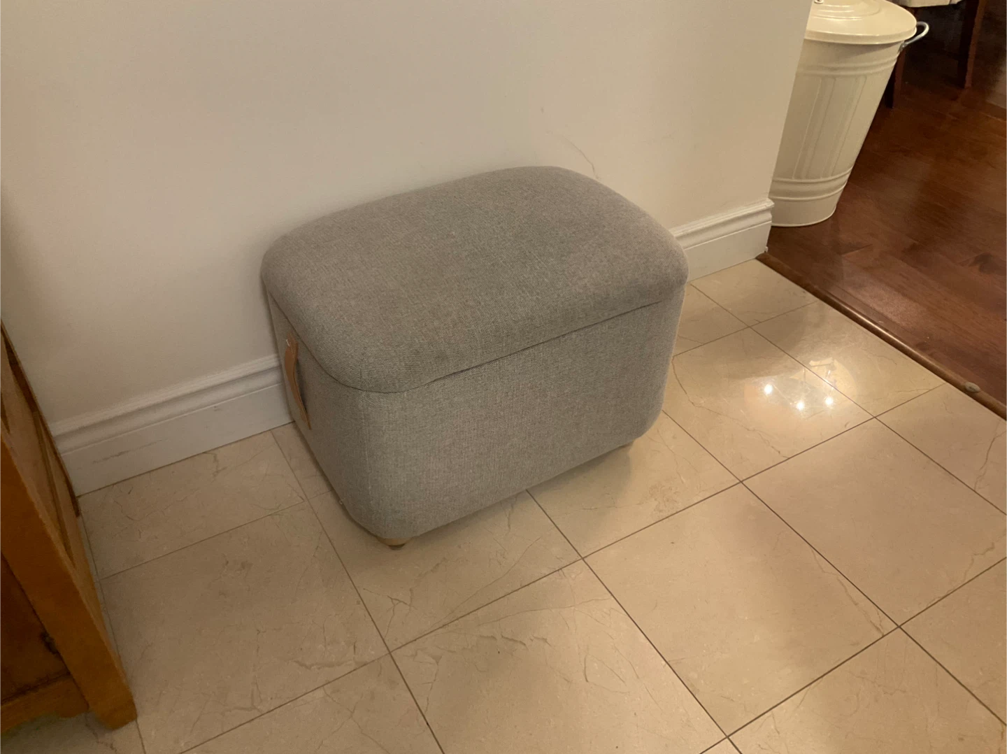 Grey Storage Ottoman