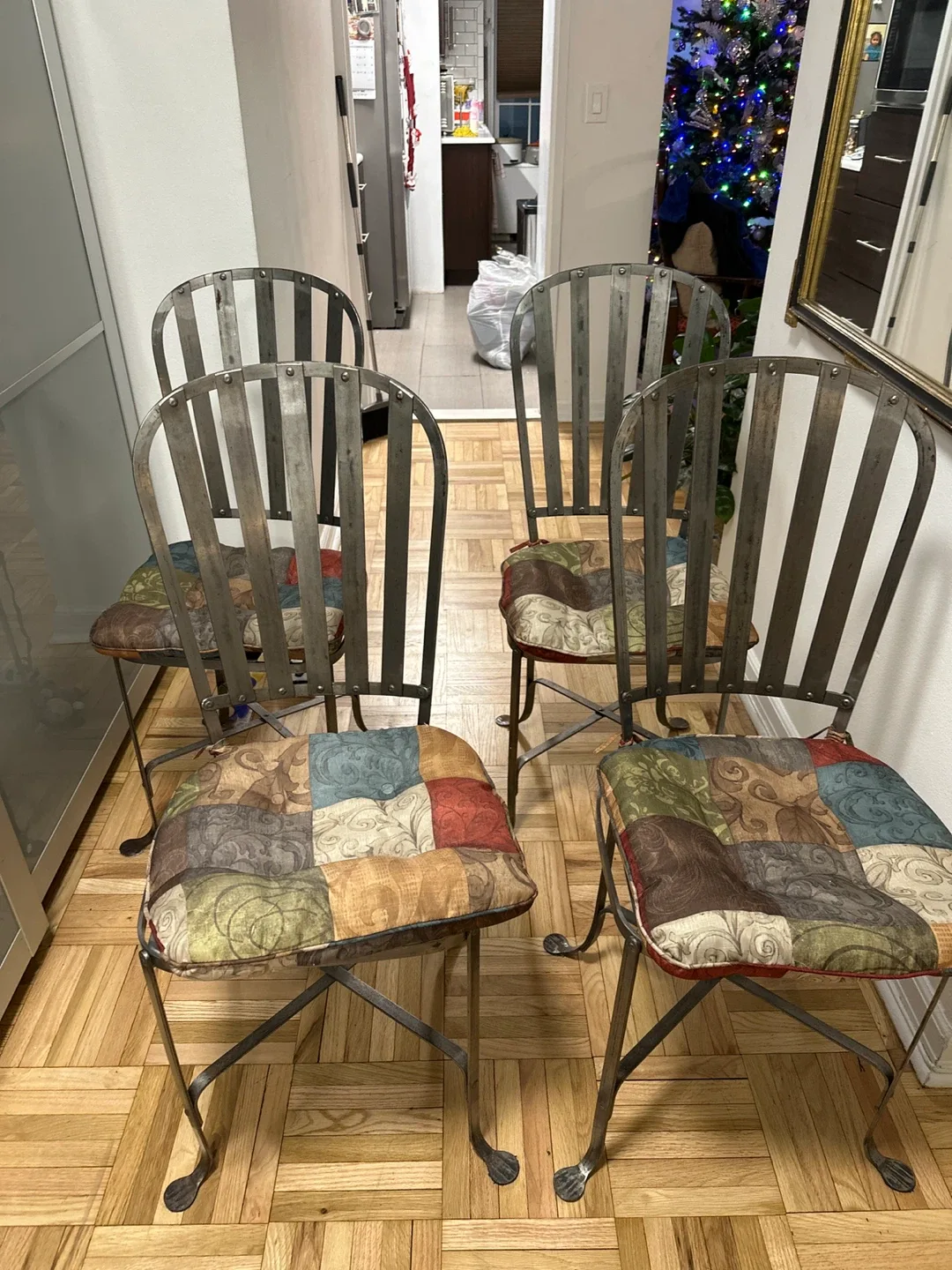 Set of 4 Metal Dining Chairs
