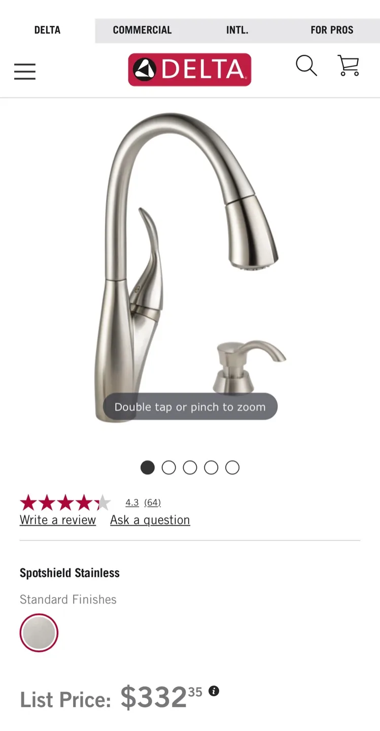 New Delta Berkley SpotShield Kitchen Faucet image indicator(4)