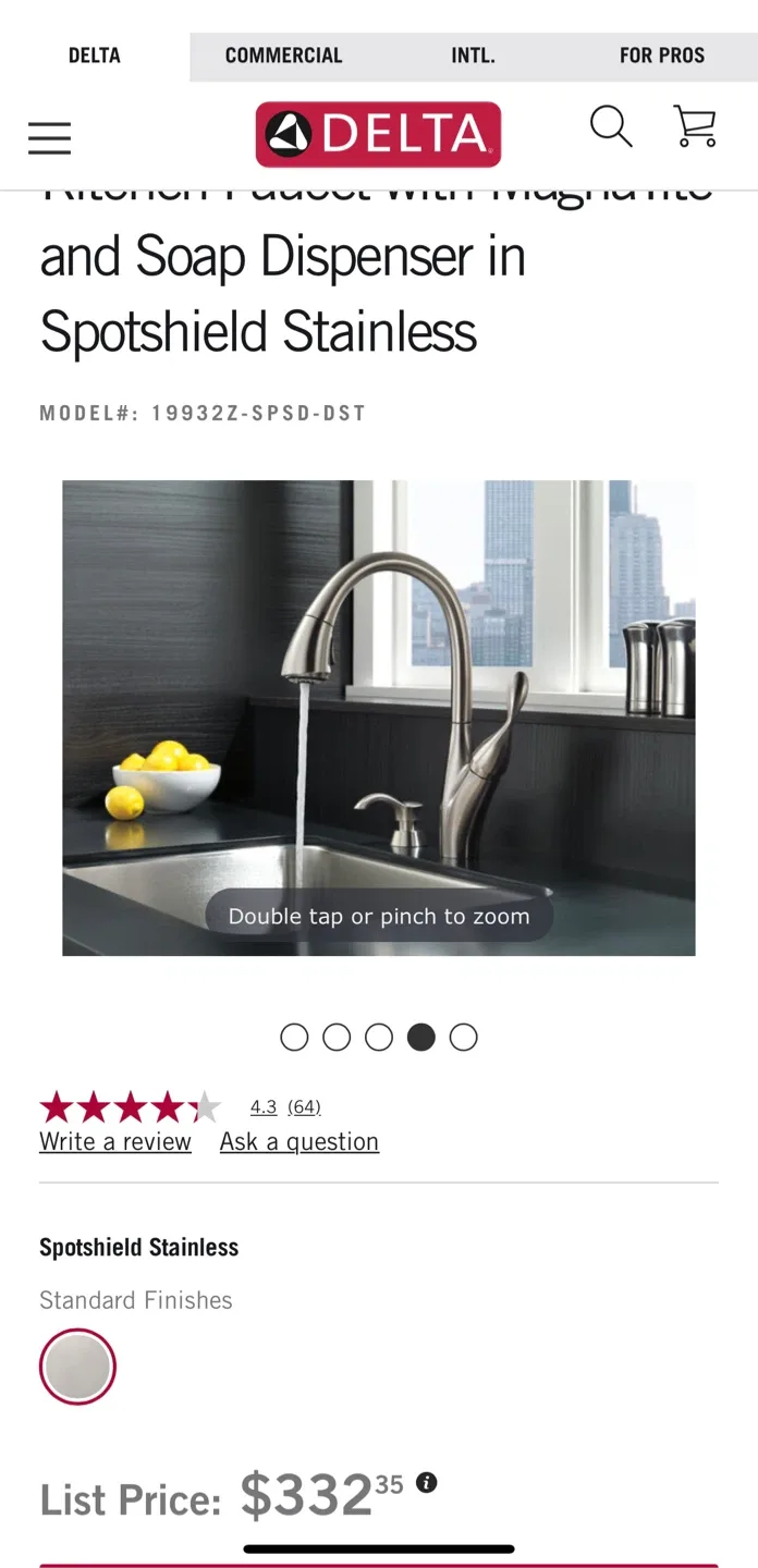 New Delta Berkley SpotShield Kitchen Faucet image indicator(9)