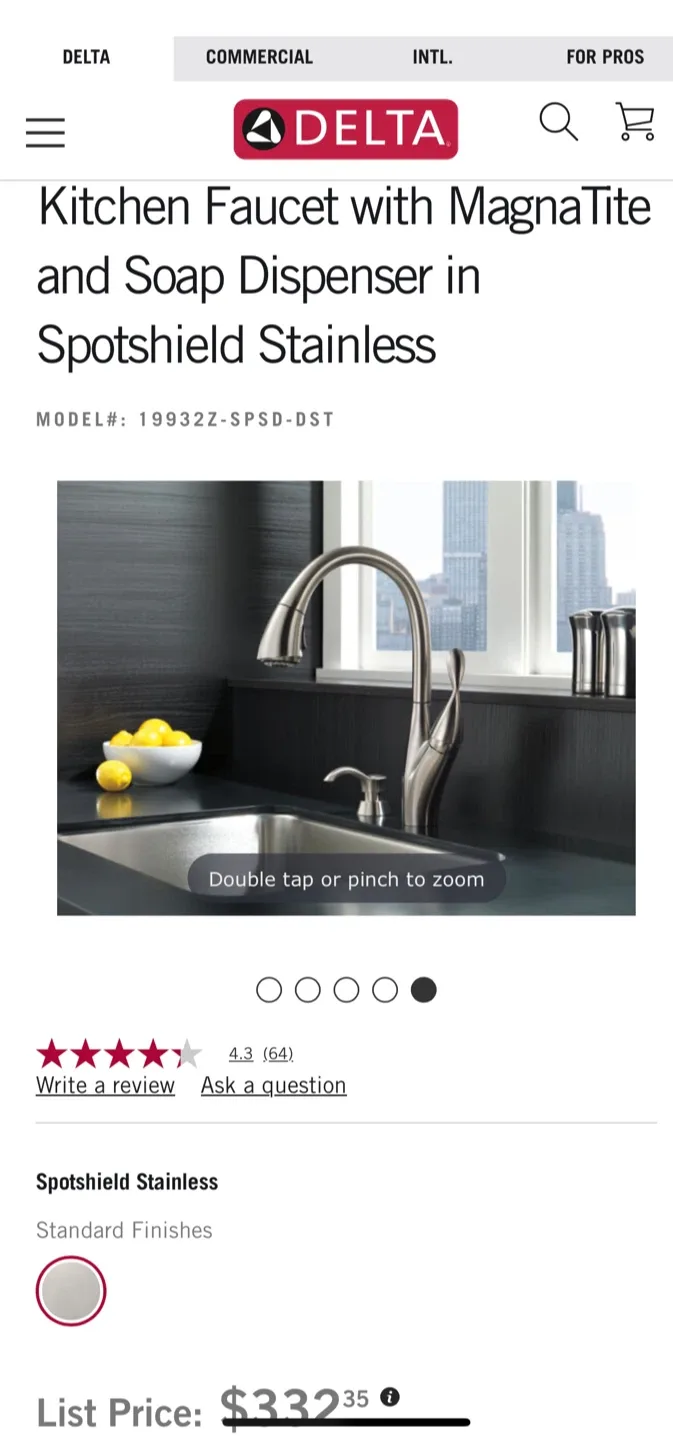 New Delta Berkley SpotShield Kitchen Faucet image indicator(10)
