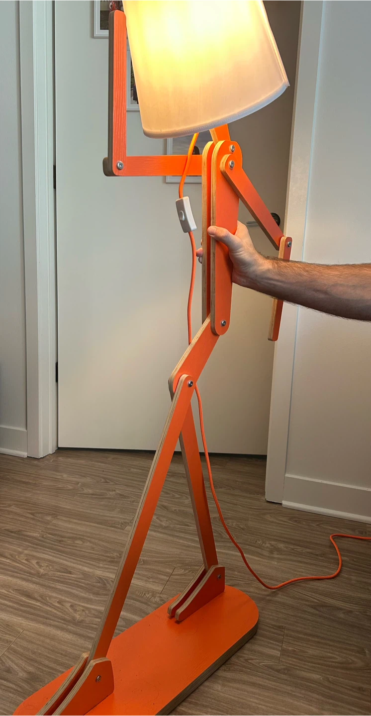 Orange Adjustable Floor Lamp, 55.5 in