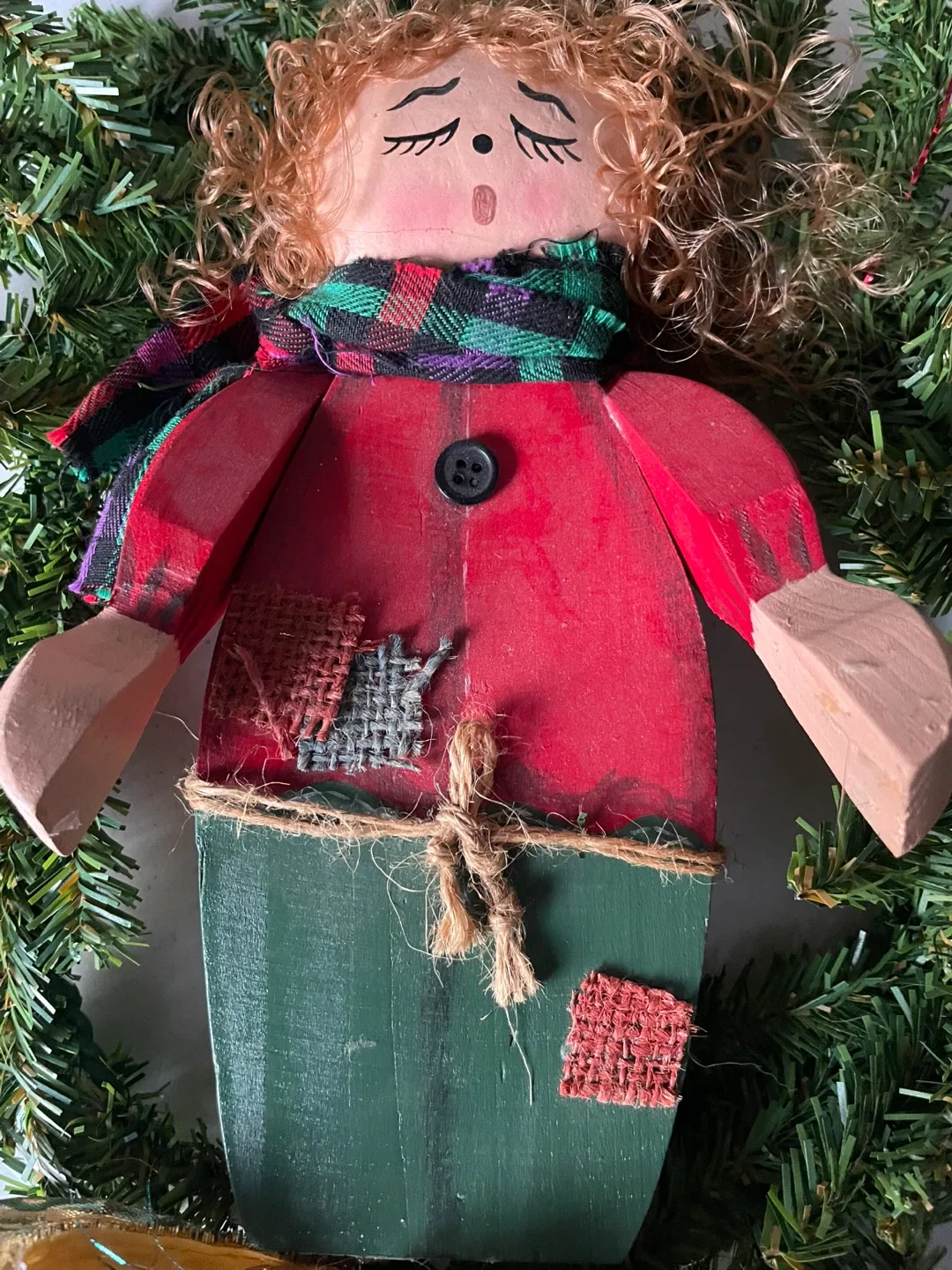 Handmade Raggedy Doll Christmas Wreath image indicator(2)