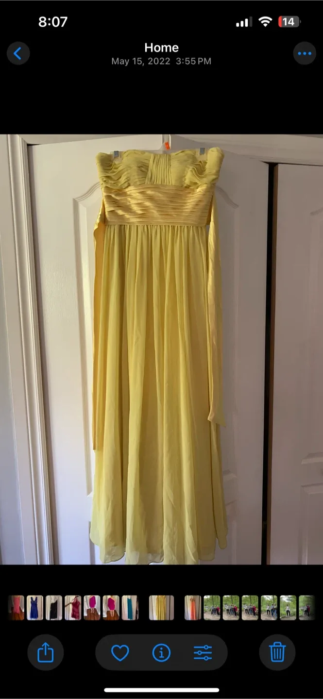 Yellow Strapless Dress