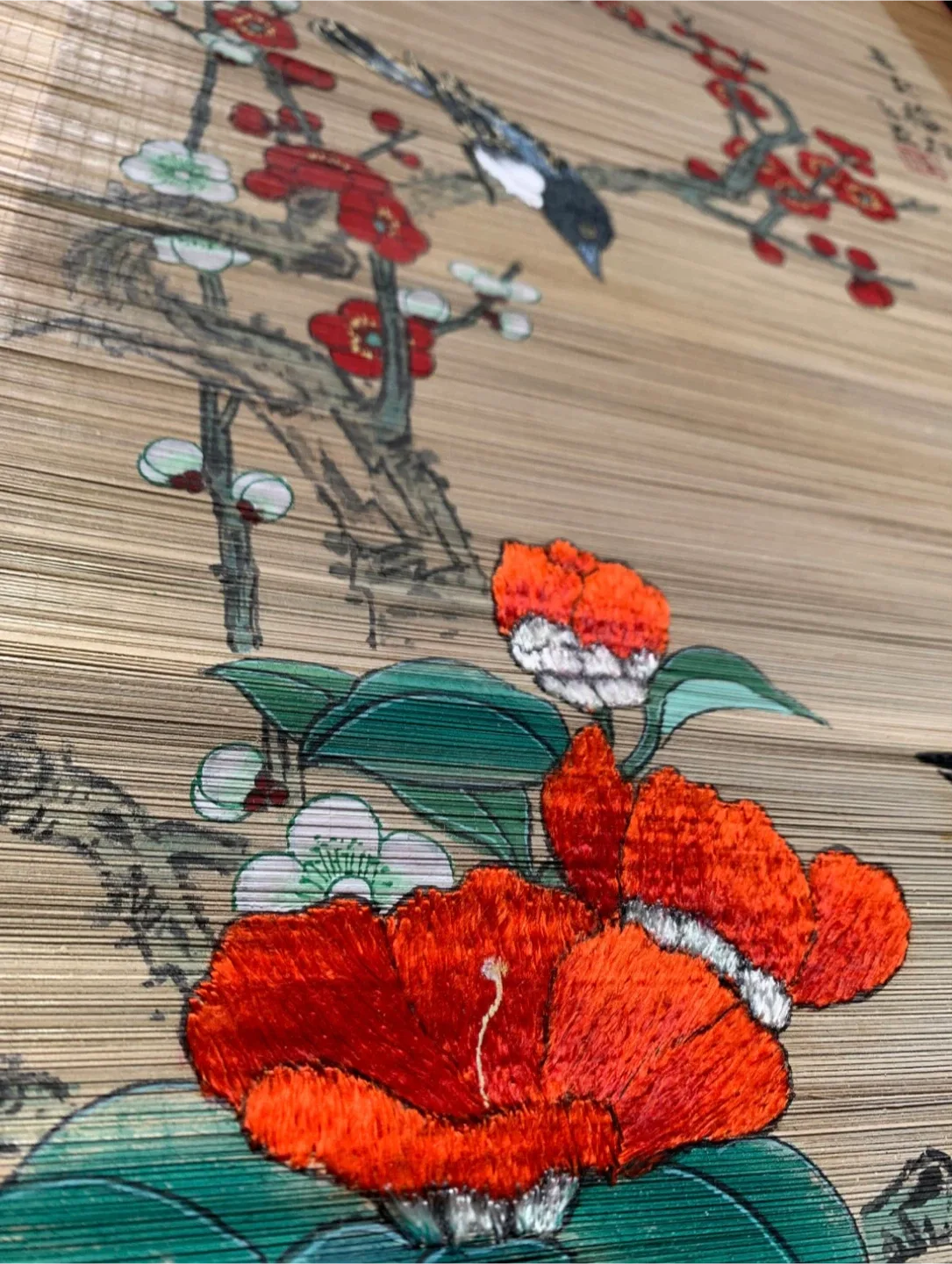 #🎁idea•Floral and Bird Embroidery Wall Art Scroll image indicator(6)