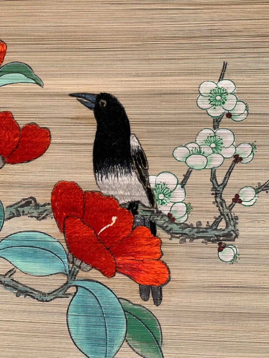#🎁idea•Floral and Bird Embroidery Wall Art Scroll
