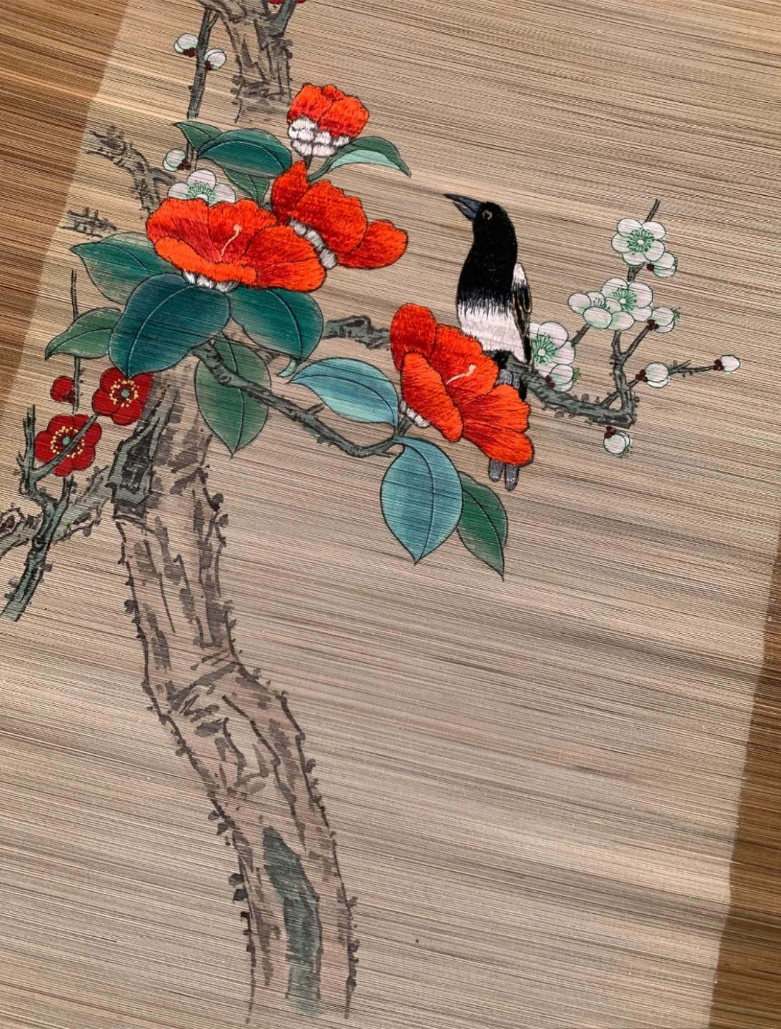 #🎁idea•Floral and Bird Embroidery Wall Art Scroll image indicator(8)