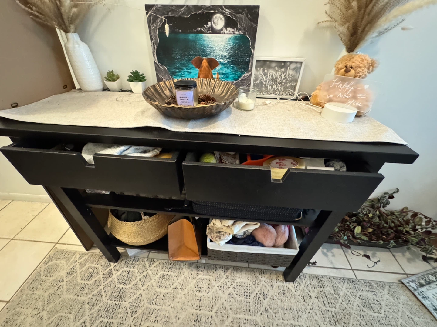 Black Console Table - photo 3