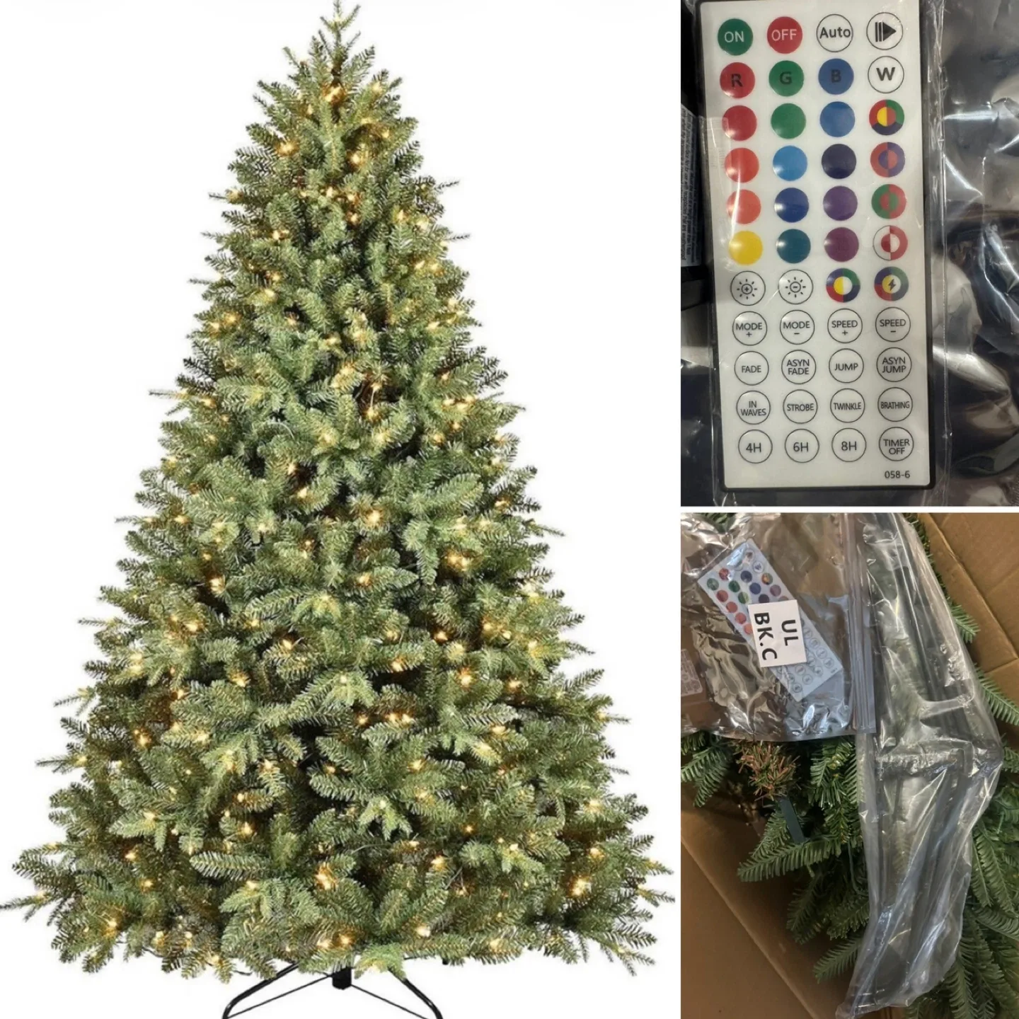 Brand New 7’ft Tall Pre-lit Tree remote 44 Light Settings