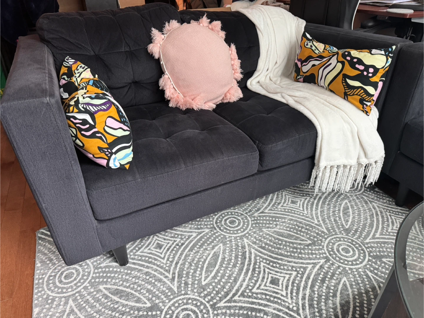 Anthena Charcoal Sofa & Loveseat Set - photo 3