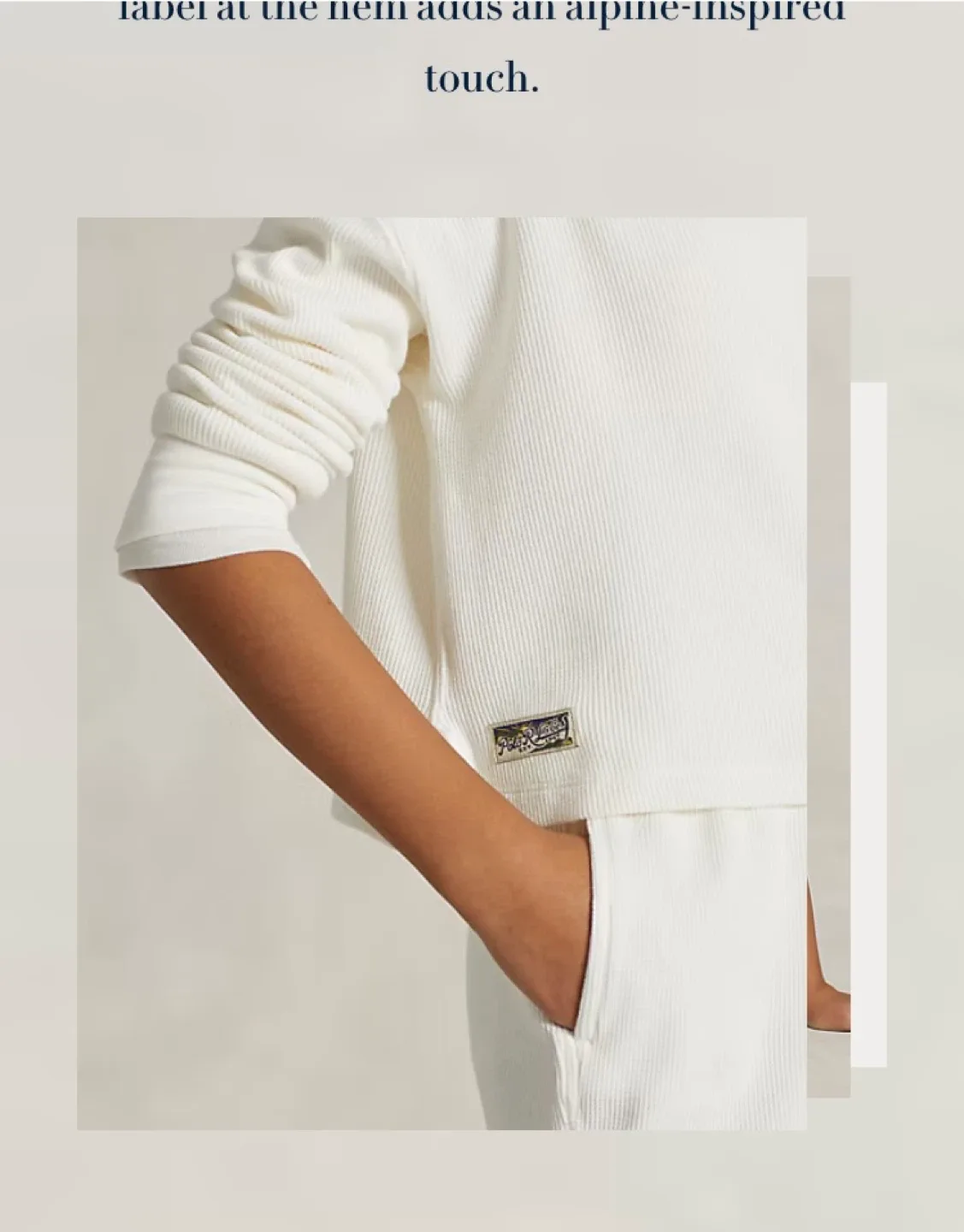 Polo Girls Waffle Cropped White Hoodie - Size 12-14Yr image indicator(6)