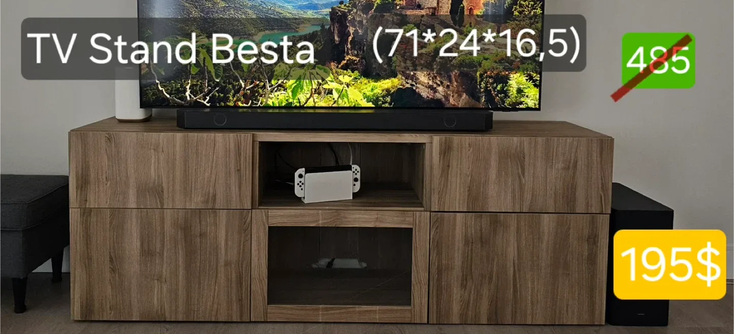 Besta TV Stand (71x24x16.5)
