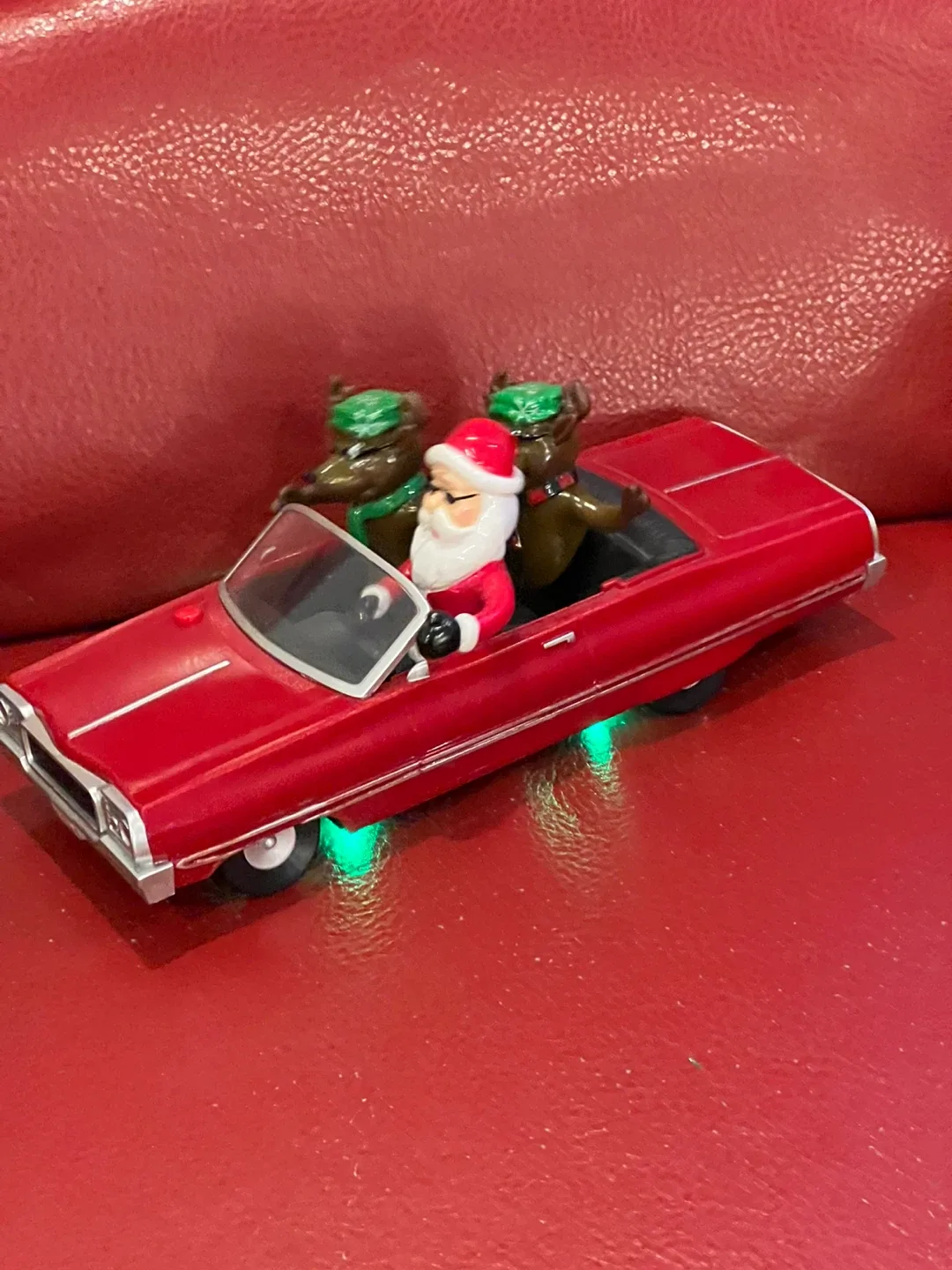 Gemmy Santa and Reindeer  Convertible Impala Music Low Rider Car