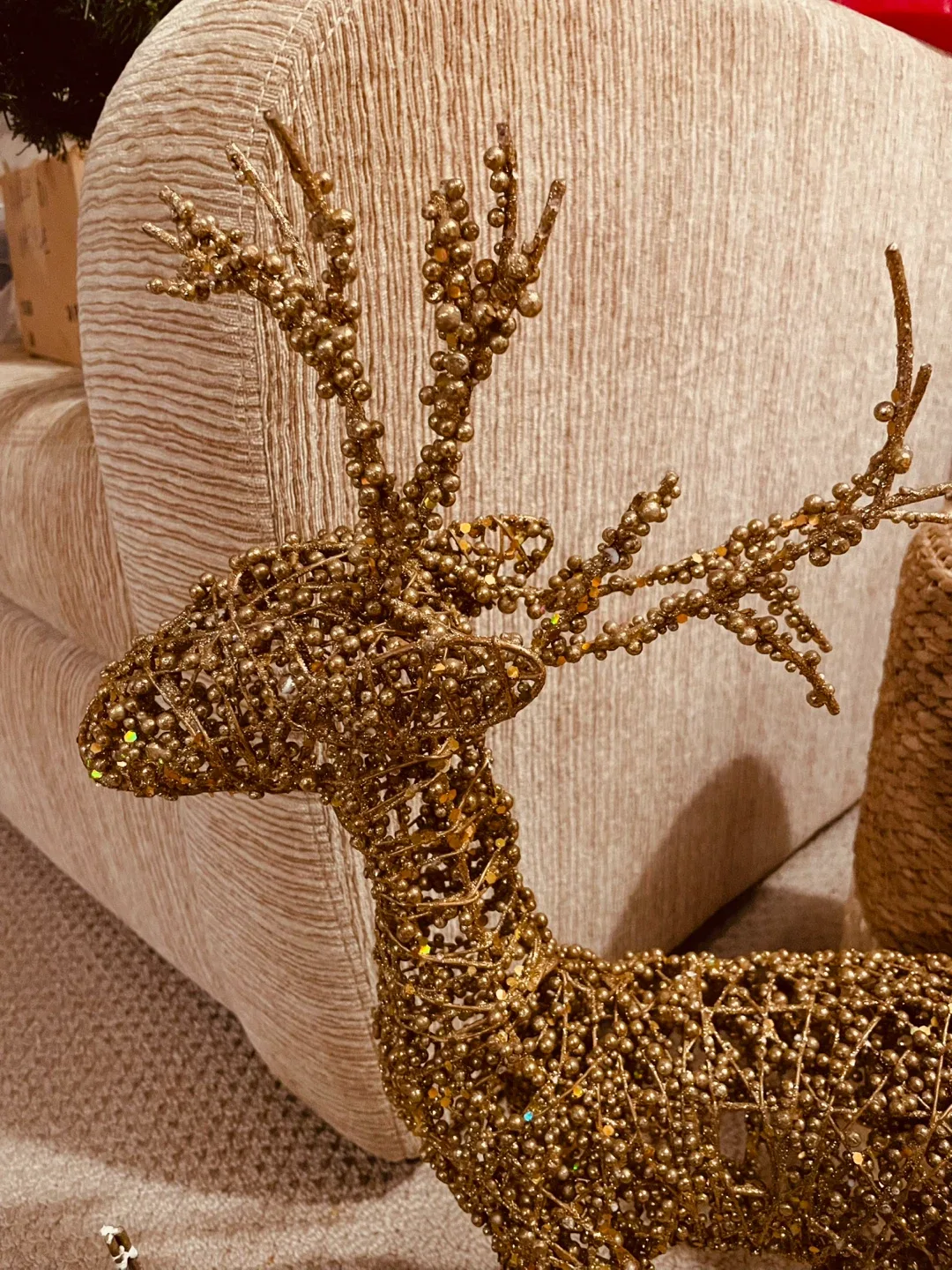 Beautiful Gold Beaded standup Deer