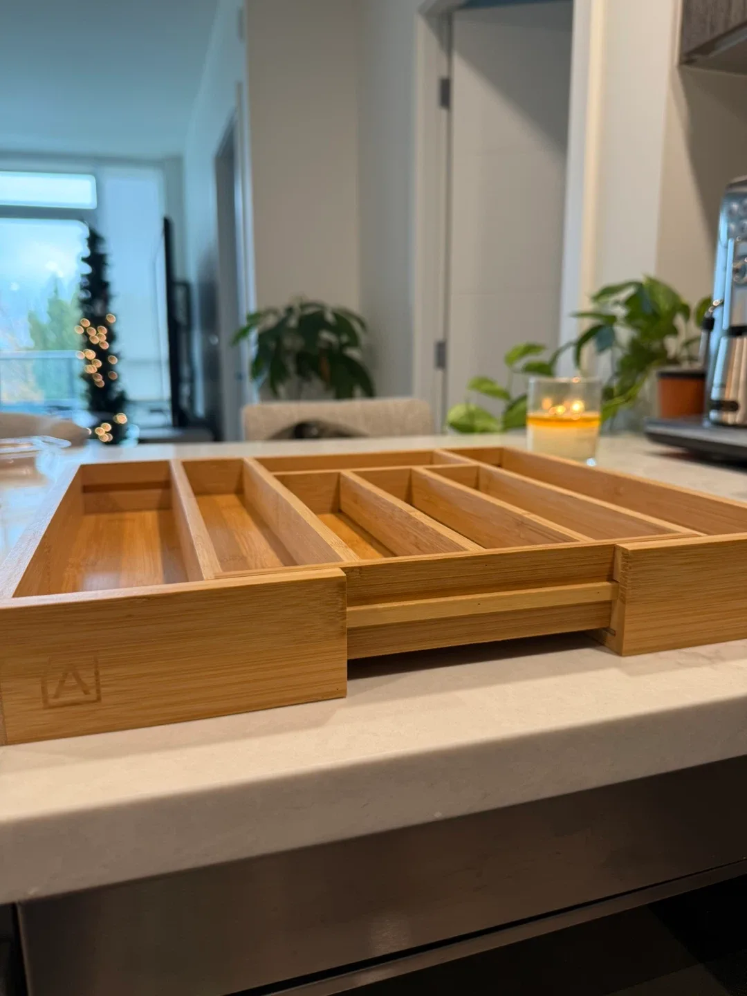 Expandable Bamboo Cutlery Drawer Organizer