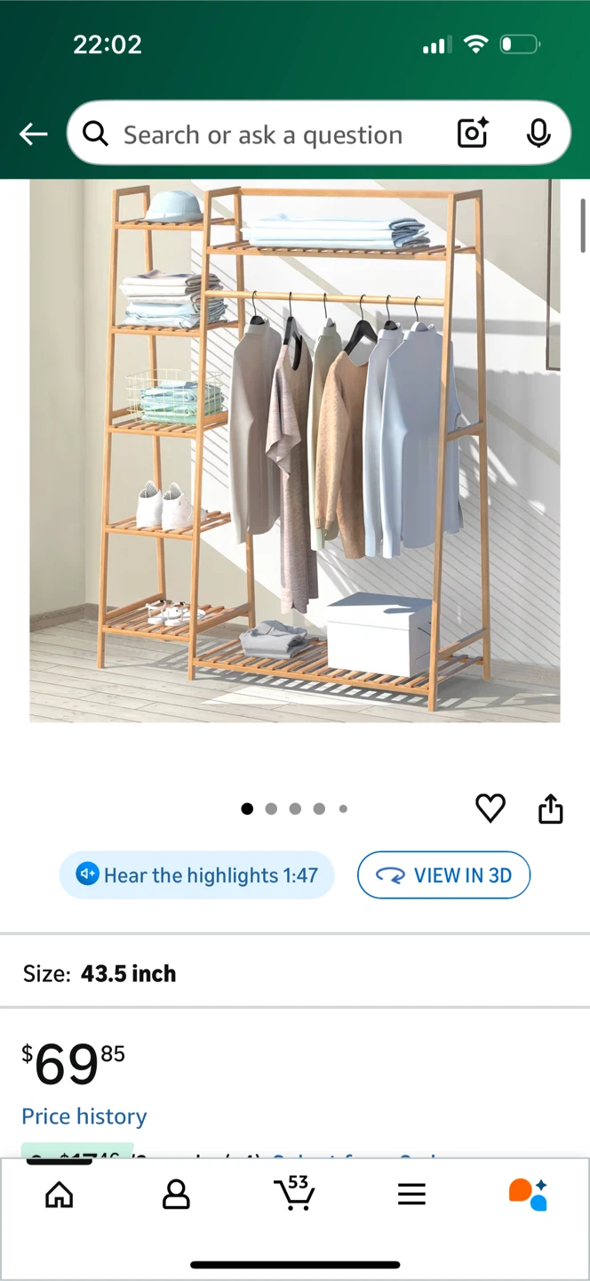 Bamboo Garment Rack with Shelves - photo 3