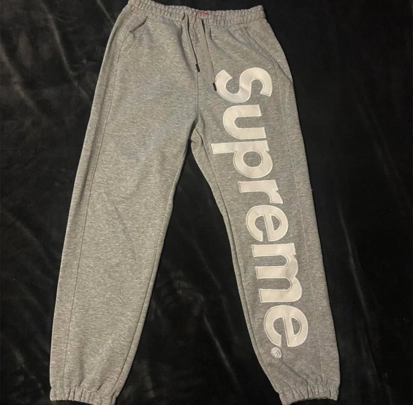 Supreme Grey Embossed Logo Sweatpants - All Sizes