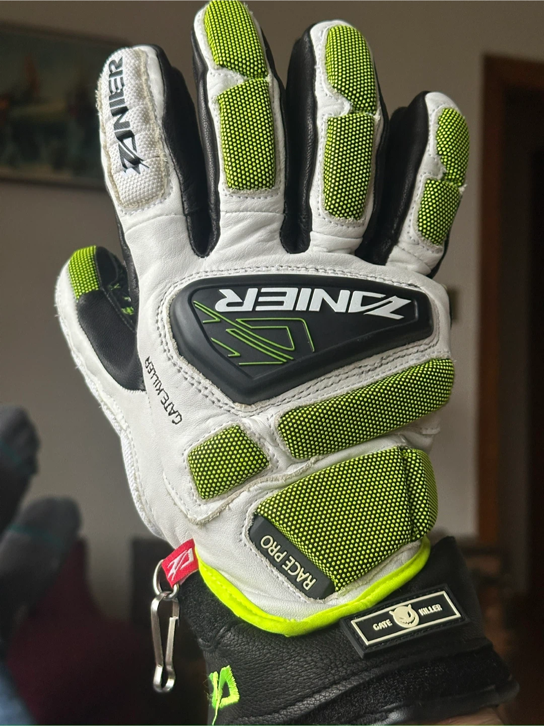 BNWT Pro Ski Gloves Zanier Pro Gloves - Camo Silber Neon