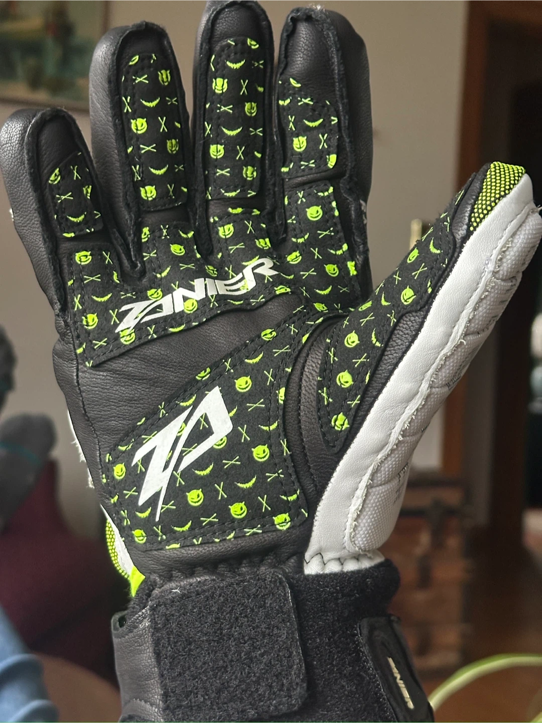 BNWT Pro Ski Gloves Zanier Pro Gloves - Camo Silber Neon - photo 2