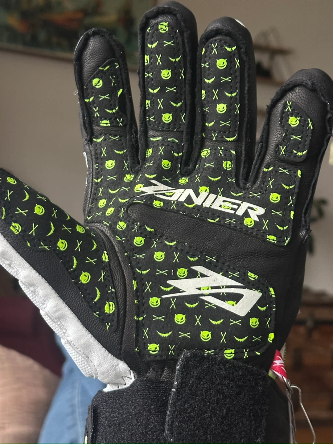 BNWT Pro Ski Gloves Zanier Pro Gloves - Camo Silber Neon - photo 4