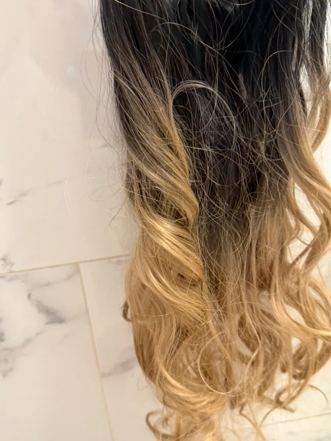 Ombre Black to Blonde Hair Extension