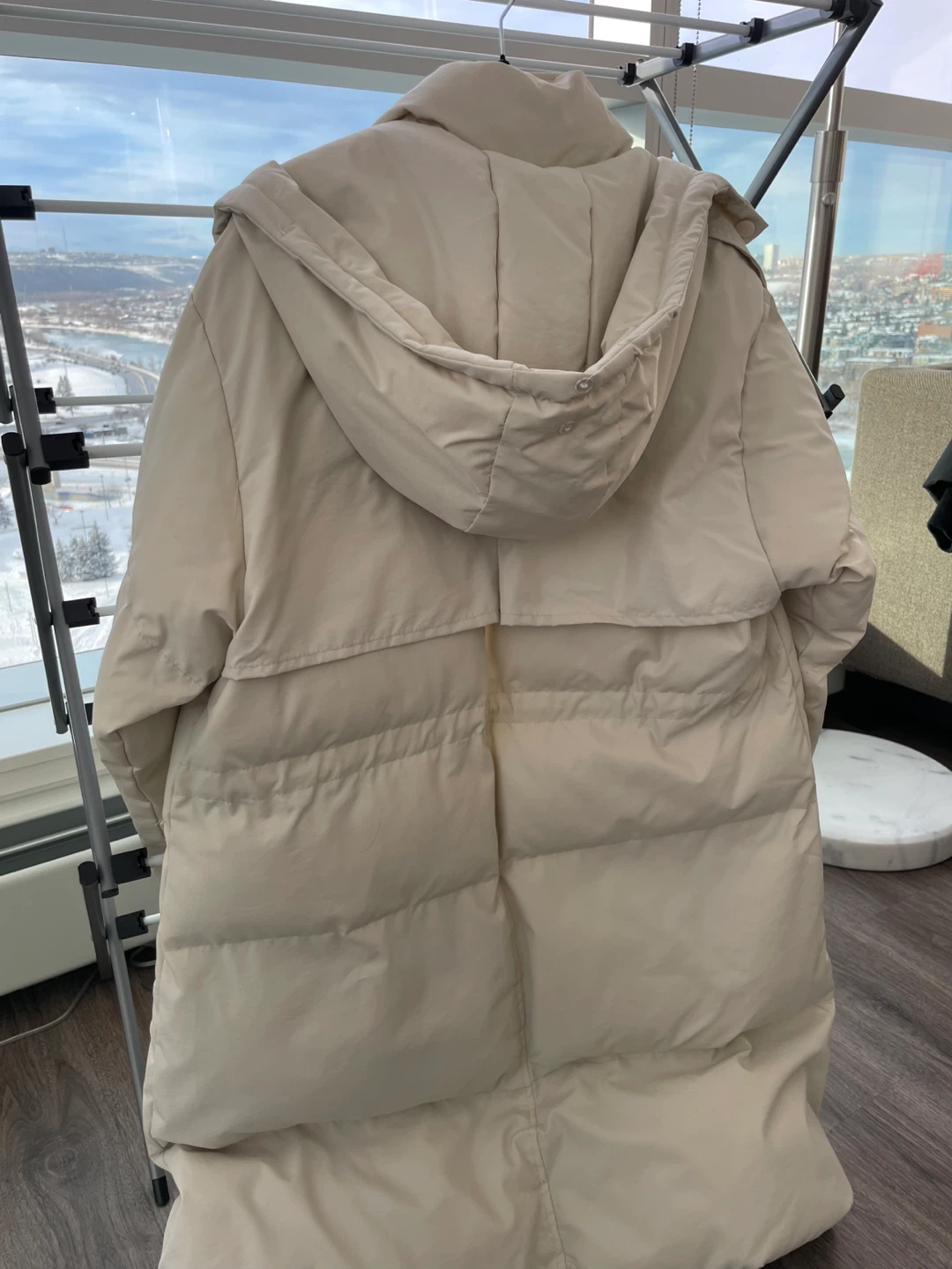Korean Beige Padded Long Parka - photo 2