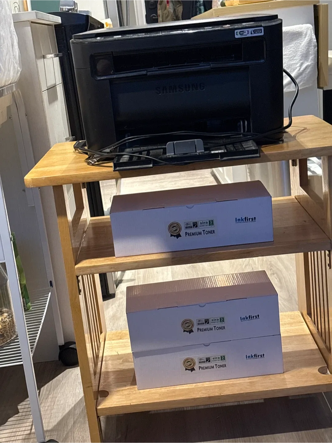 Samsung Printer & Inkfirst Toner Cartridges plus table