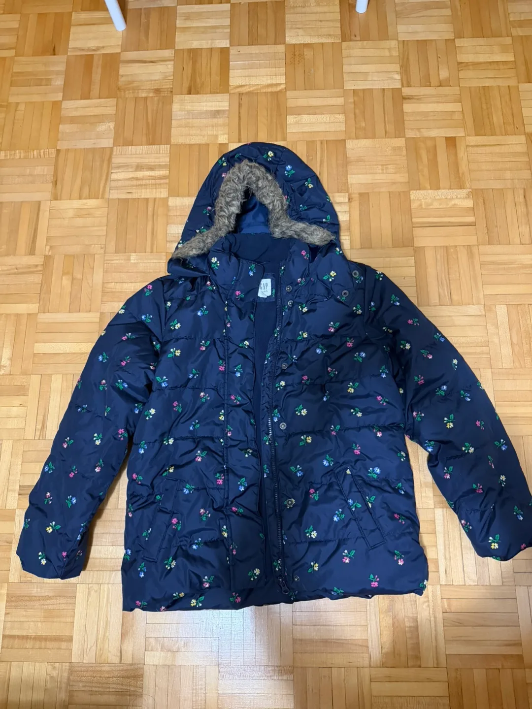 Gap Girls Floral Full Zip Hooded Coat Jacket