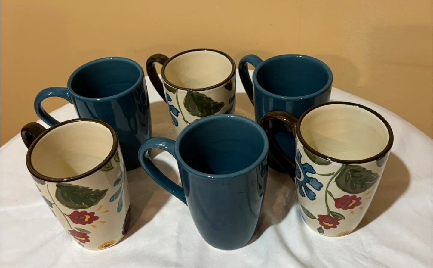 Set of 6 Home American Simplicity Stoneware Mugs