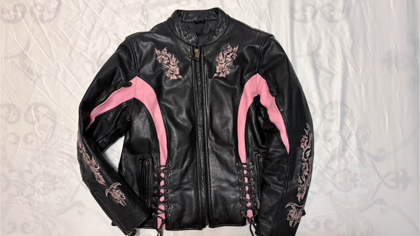 Leather Jacket - Black & Pink - photo 2
