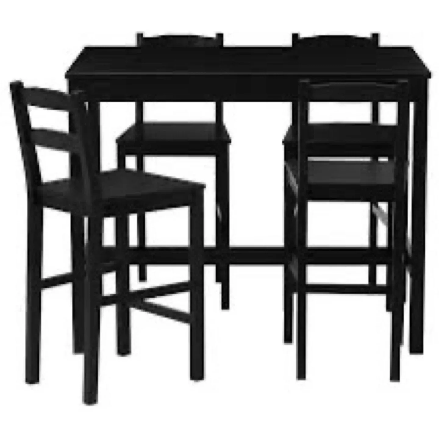 IKEA Black Dining Table with 4 Chairs