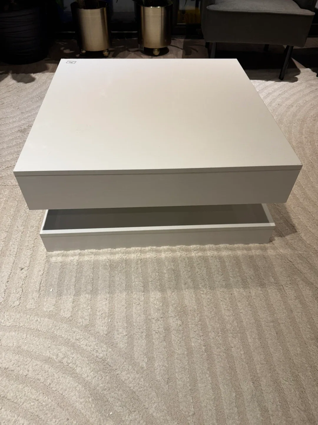 Brand New White Square Coffee Table