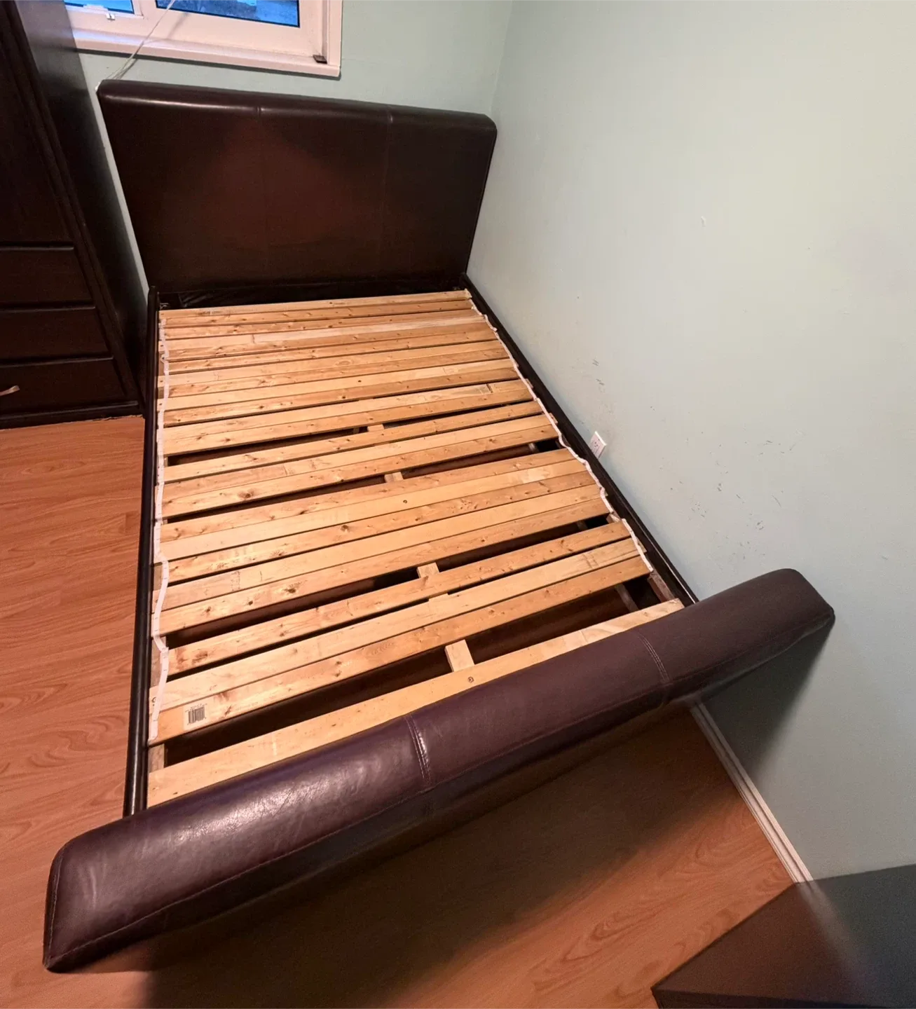 Brown Leather Bed Frame